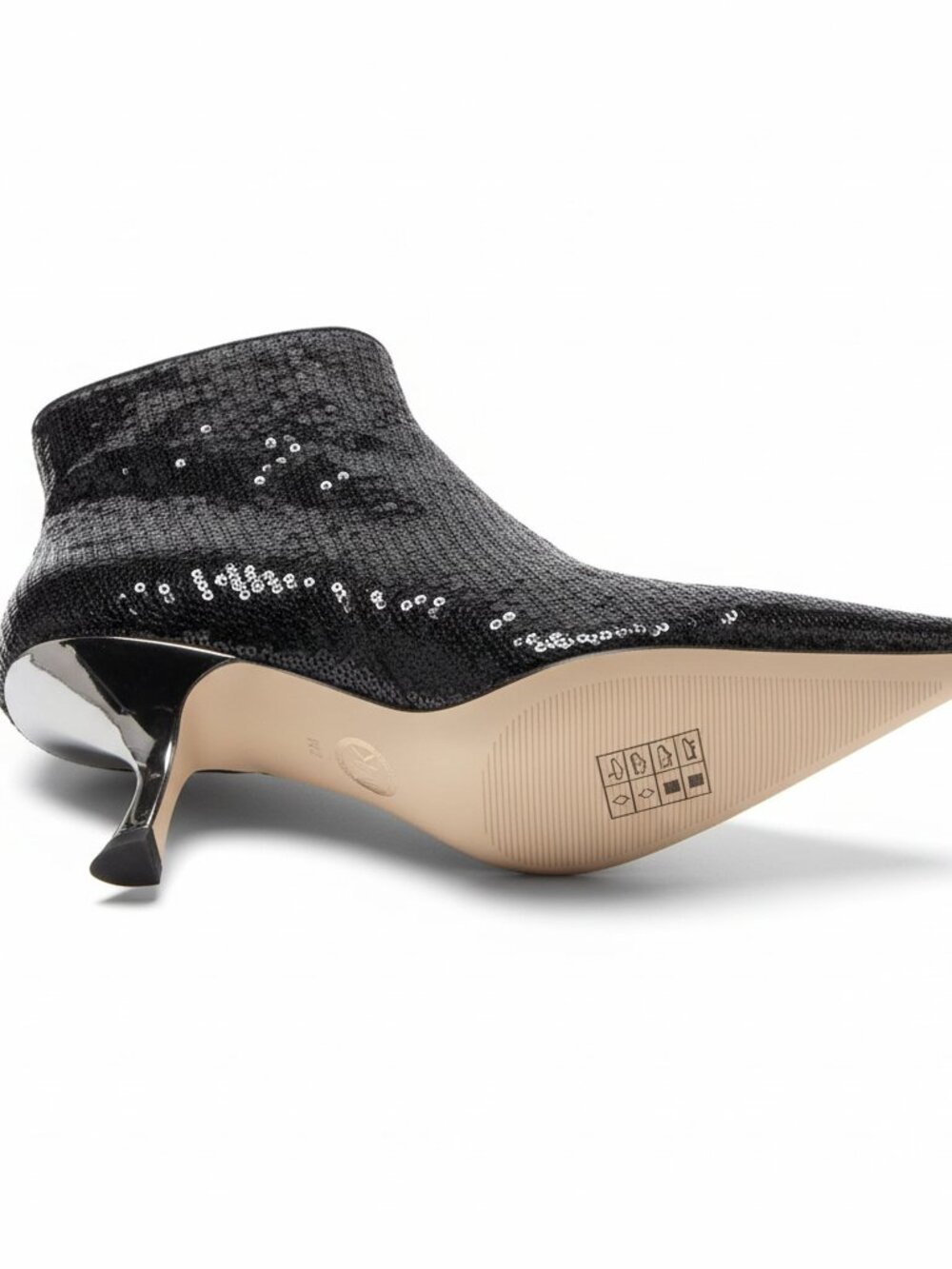 Michael Kors Luna Sequin Pointed-Toe Ankle Bootie with Side Zip - Picture 6 of 7